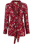 Romeo Gigli Vintage Floral Ruffled Jacket - Red