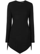 David Koma Asymmetric Fringed Dress - Black
