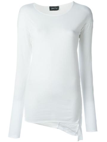 Andrea Ya Aqov Longsleeved Asymmetric T-shirt, Women's, Size: Xs, White, Cotton/linen/flax