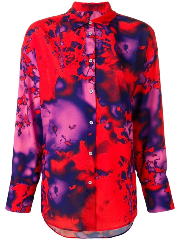 Msgm Acid Paint Style Shirt - Red