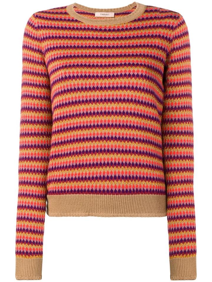 Twin-set Intarisa Knit Jumper - Pink & Purple