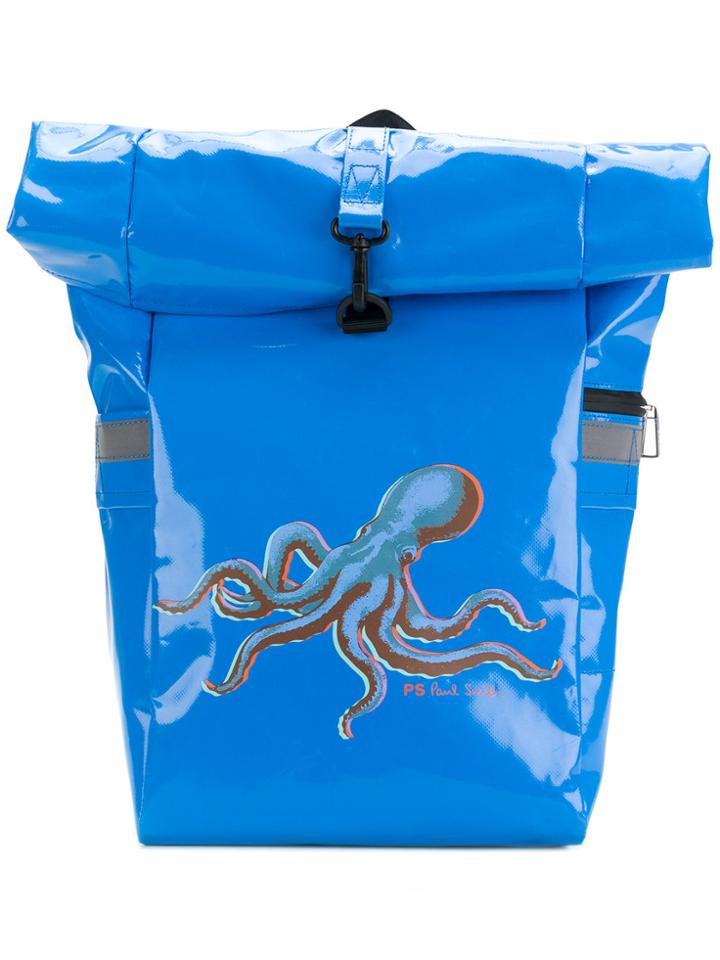 Ps By Paul Smith Octopus Print Backpack - Blue