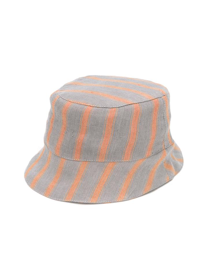Violeta E Federico - Striped Hat - Kids - Cotton/linen/flax - 44 Cm, Grey