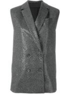 Brunello Cucinelli Sequined Waistcoat, Women's, Size: 40, Grey, Silk/polyester/spandex/elastane/virgin Wool
