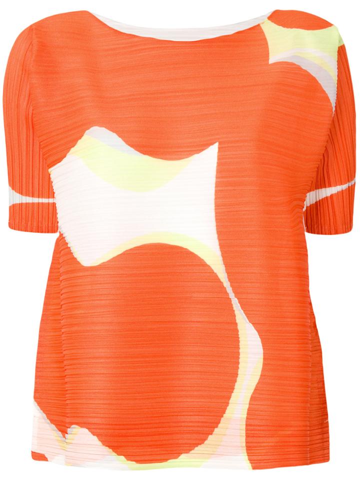 Pleats Please By Issey Miyake Contrast Colour Pleated Top - Yellow &