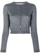 Red Valentino - Round Neck Cardigan - Women - Silk/polyamide/cashmere - S, Grey, Silk/polyamide/cashmere