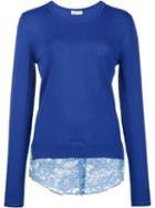 Altuzarra Lace Hem Sweater, Women's, Size: Small, Blue, Cotton/polyamide/merino