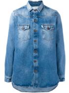 Off-white Logo Print Denim Jacket, Men's, Size: Medium, Blue, Cotton