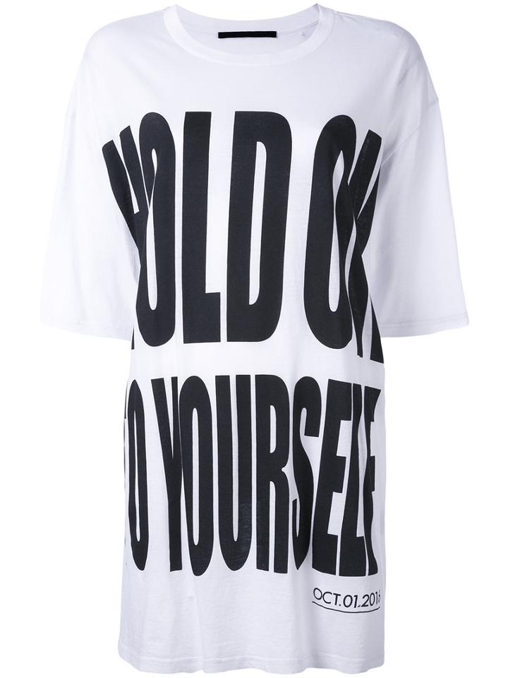 Haider Ackermann - 'hold On To Yourself' Oversize T-shirt - Women - Cotton - Xs, White, Cotton