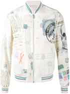 Alexander Mcqueen Letters From India Bomber Jacket - White