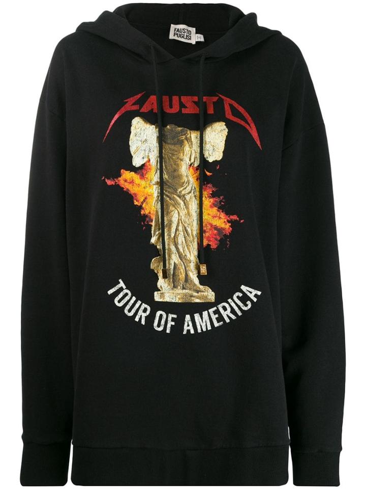 Fausto Puglisi Tour Of America Oversized Hoodie - Black