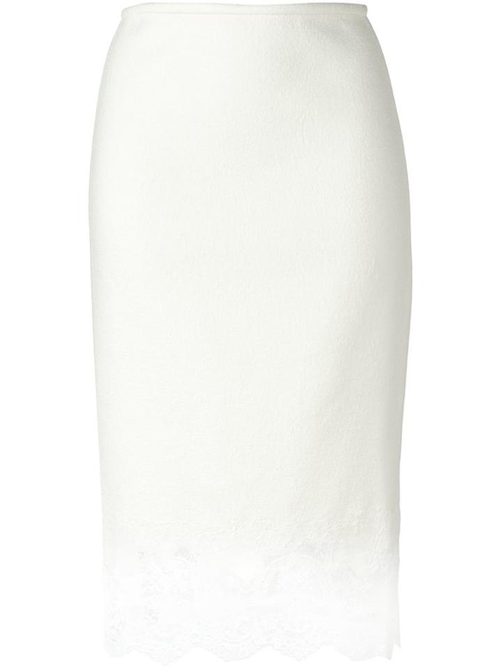 Ermanno Scervino Lace Layer Skirt, Women's, Size: 42, White, Silk/polyamide/cashmere/wool