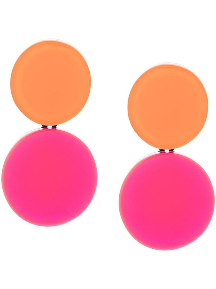 Monies Round Two-tone Earrings - Pink