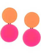 Monies Round Two-tone Earrings - Pink