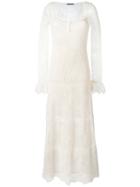 Alexander Mcqueen Long Lace Dress, Women's, Size: Medium, White, Wool/silk/polyamide/viscose