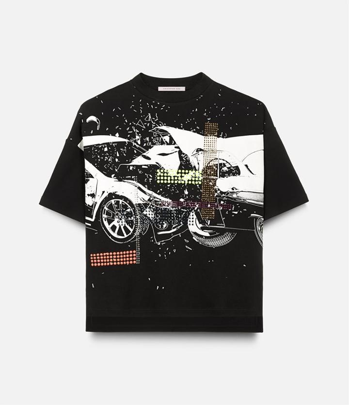 Christopher Kane Car Crash T-shirt, Women's, Size: Small, Black, Cotton