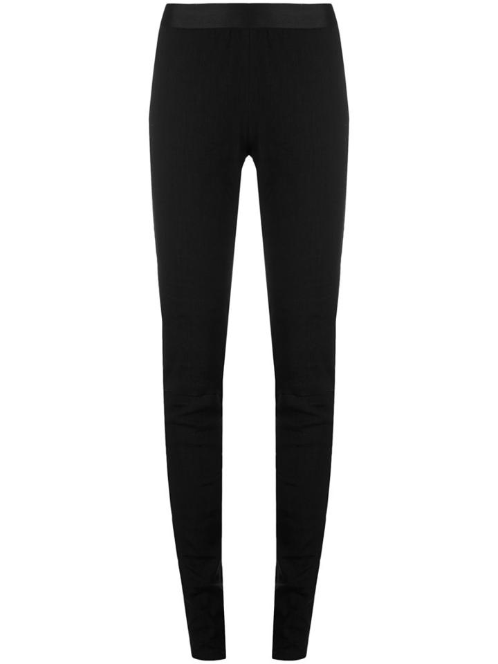 Ann Demeulemeester - Satin Waistband Leggings - Women - Linen/flax/spandex/elastane/rayon - 36, Black, Linen/flax/spandex/elastane/rayon