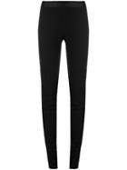 Ann Demeulemeester - Satin Waistband Leggings - Women - Linen/flax/spandex/elastane/rayon - 36, Black, Linen/flax/spandex/elastane/rayon