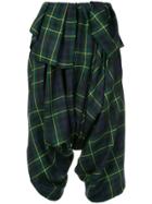 Comme Des Garçons Vintage Tartan Cropped Trousers - Green