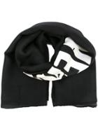 Givenchy Logo Print Scarf, Men's, Black, Silk/wool