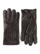 Bottega Veneta Intrecciato Gloves, Men's, Size: 8, Black, Leather