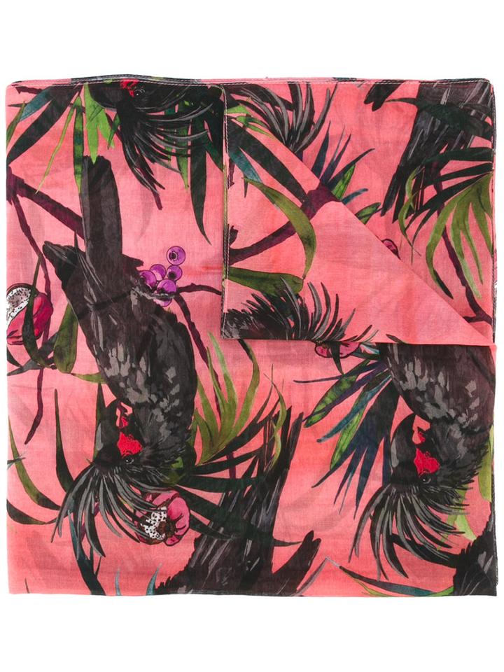 Ps By Paul Smith Macaw Print Scarf, Women's, Pink/purple, Silk/cotton