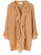Dondup Fringed Cardi-coat - Nude & Neutrals