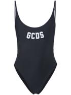 Gcds Logo Scoop Back Swimsuit - Black