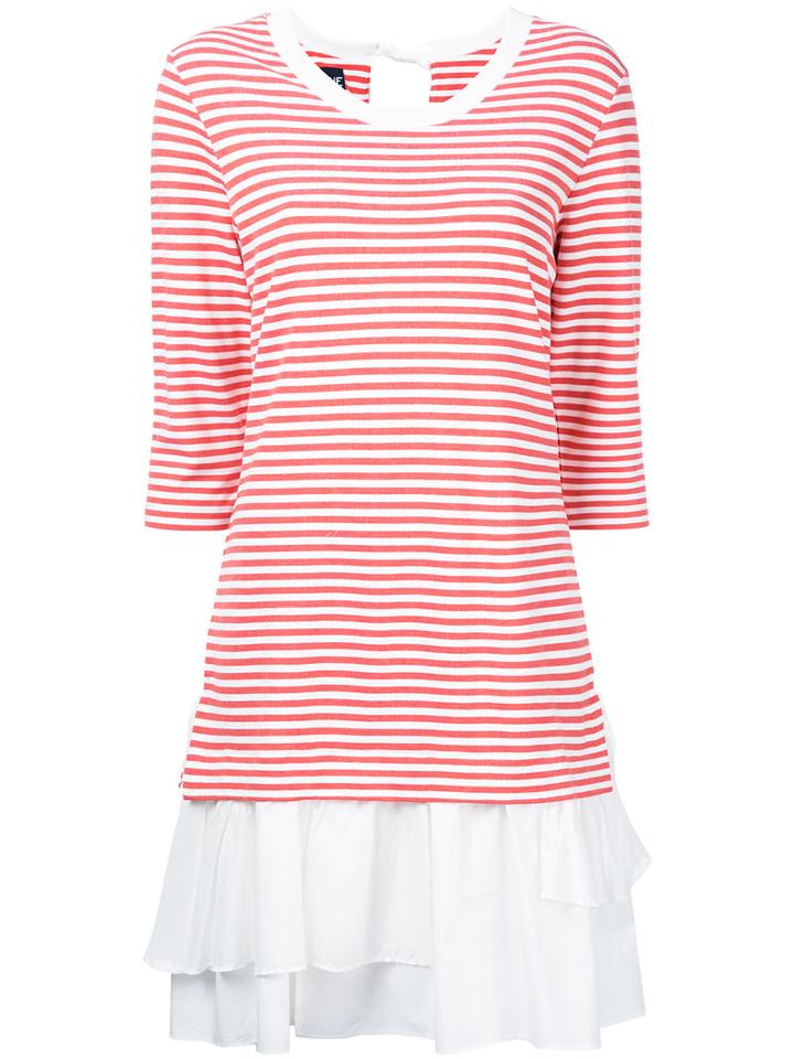 Boutique Moschino - Stripe Layered Dress - Women - Nylon/spandex/elastane/rayon - 42, Red, Nylon/spandex/elastane/rayon