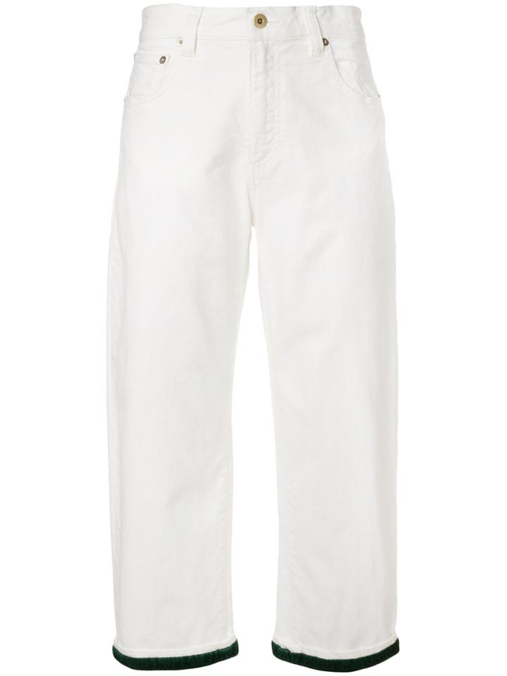 Carven Contrast Hem Jeans - White