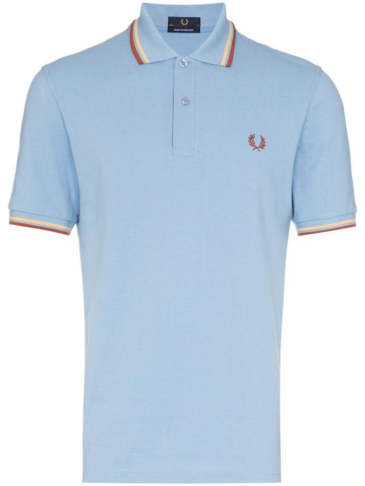 Fred Perry Stripe-trimmed Polo Shirt - Blue
