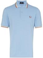 Fred Perry Stripe-trimmed Polo Shirt - Blue