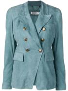 Desa 1972 Double-breasted Suede Blazer - Blue