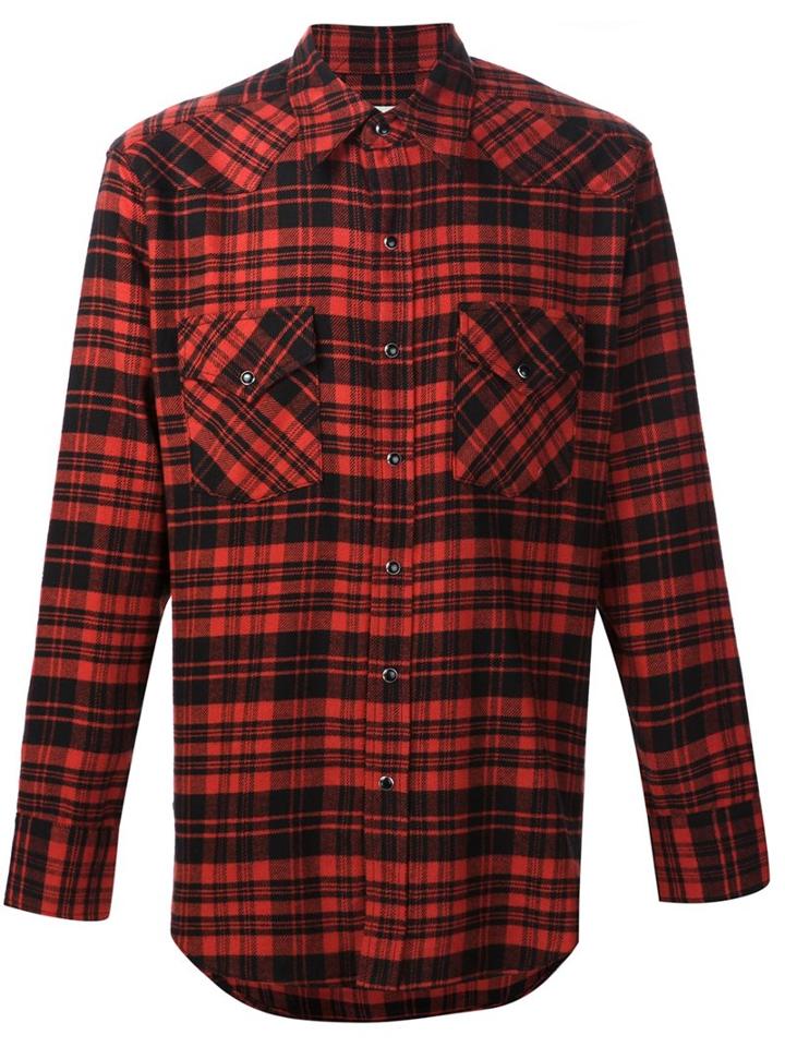 Saint Laurent Casual Plaid Shirt