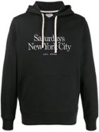 Saturdays Nyc Logo Embroidered Hoodie - Black