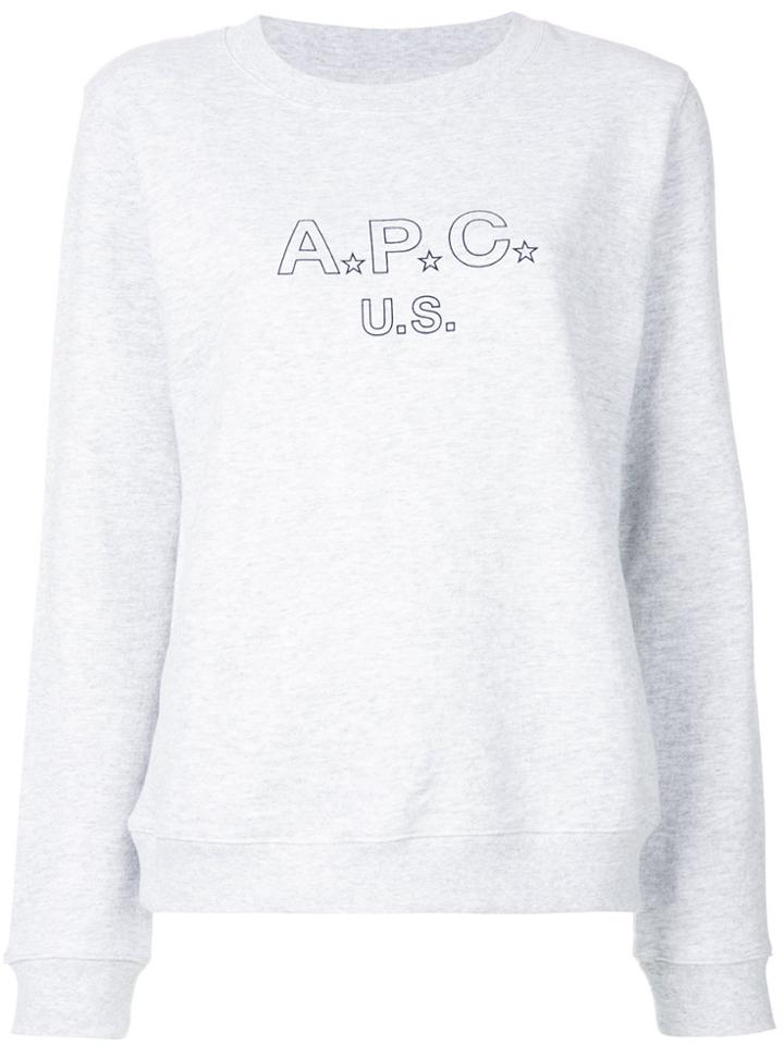 A.p.c. Logo Print Sweatshirt - Grey