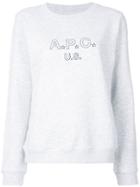 A.p.c. Logo Print Sweatshirt - Grey