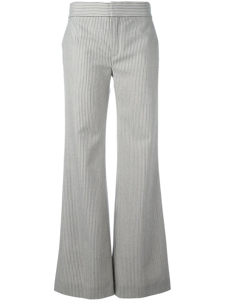 Chloé Striped Flared Trousers, Women's, Size: 36, Blue, Cotton/spandex/elastane/wool