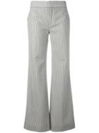 Chloé Striped Flared Trousers, Women's, Size: 36, Blue, Cotton/spandex/elastane/wool