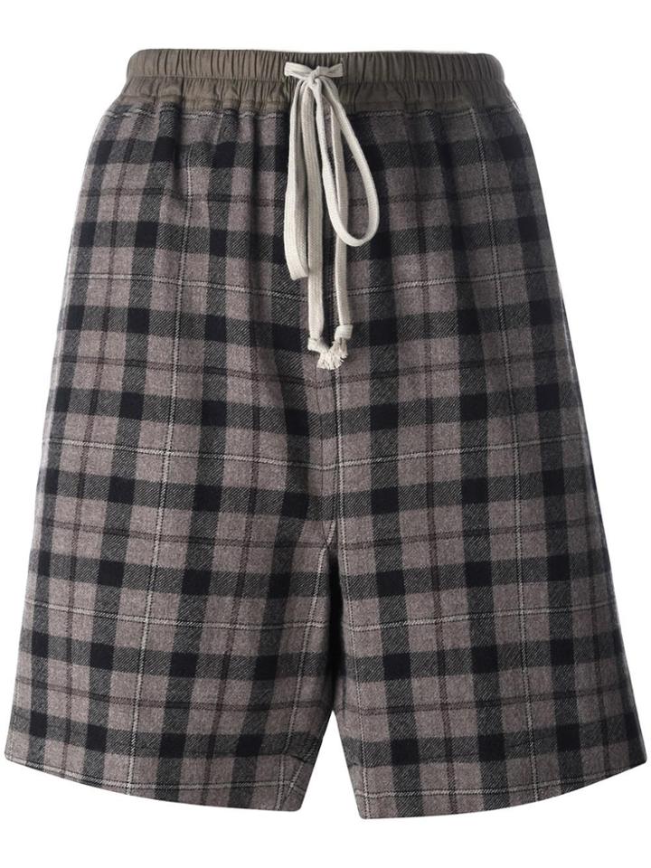 Rick Owens Checked Shorts - Grey