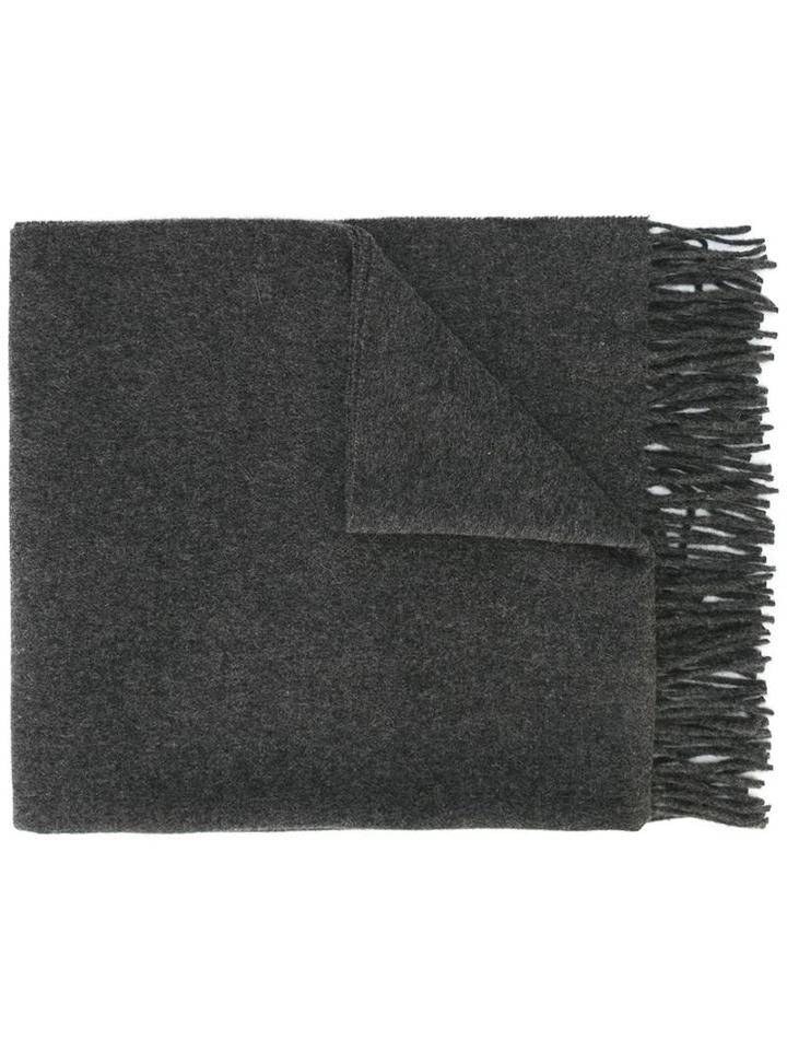 Ami Alexandre Mattiussi Plain Woven Scarf, Men's, Grey, Virgin Wool