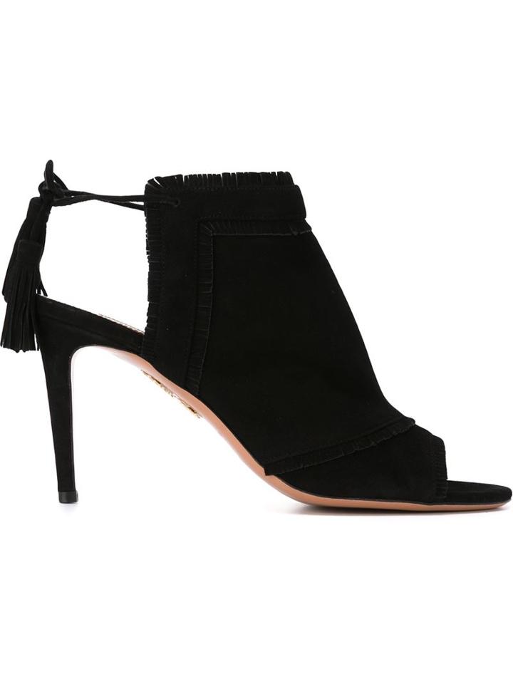 Aquazzura Colorado Sandals, Women's, Size: 40, Black, Suede/leather