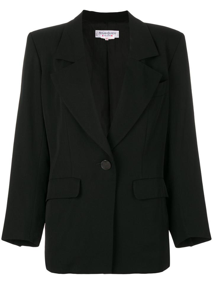 Yves Saint Laurent Vintage Structured Button-up Jacket - Black