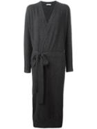 Tomas Maier Long Tied Waist Cardigan, Women's, Grey, Cashmere
