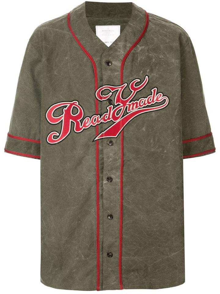 Readymade Stitch Detail Baseball Shirt - Green