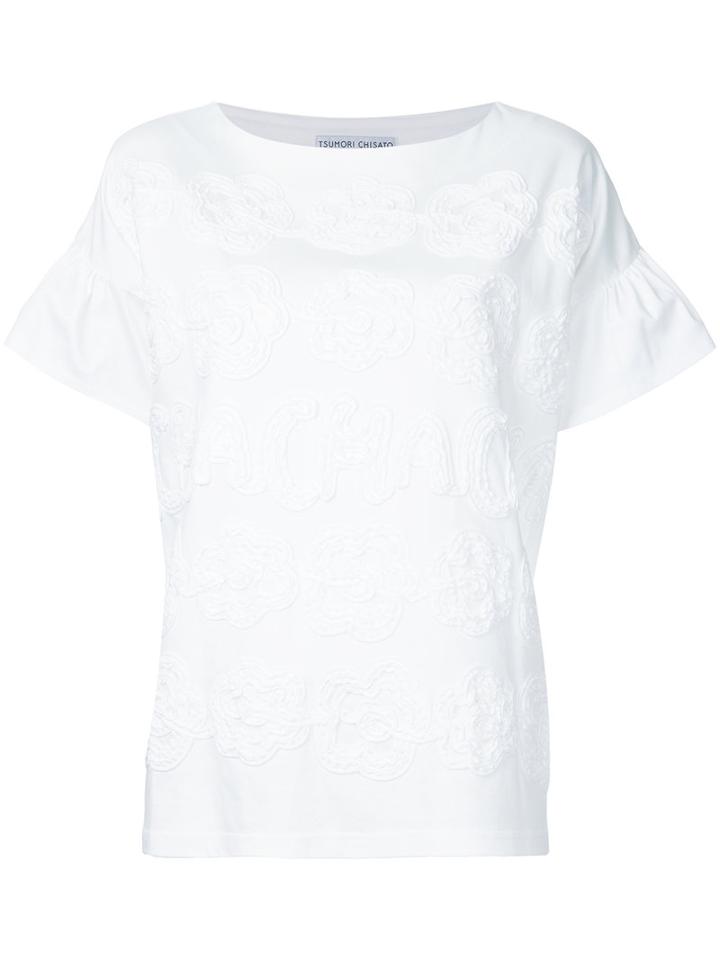 Tsumori Chisato - Floral Embroidered T-shirt - Women - Cotton - M, White, Cotton