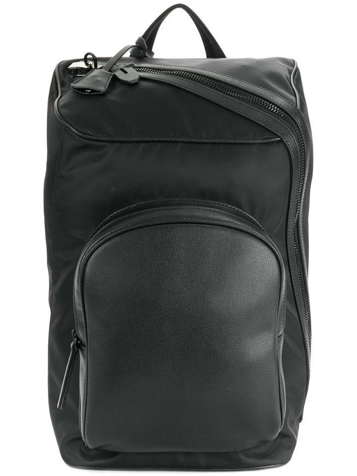 Neil Barrett Diagonal Zip Backpack - Black