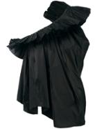 Marques'almeida Ruffled One-shoulder Blouse, Women's, Size: Small, Black, Silk