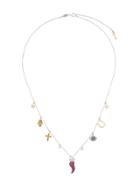 Pippo Perez 18kt White Gold And Precious Stones Charm Necklace -
