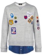 Dsquared2 Embroidered Badge Sweatshirt - Grey